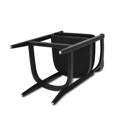 Mid-Century Modern Counter Stool black metal frame with curved base and fabric seat on Tampa Home & Garden Store