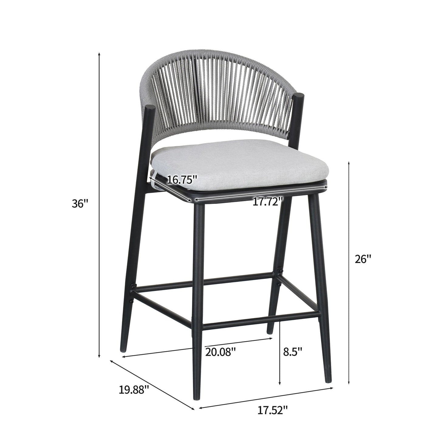 Outdoor Counter Stools with Wicker and Metal