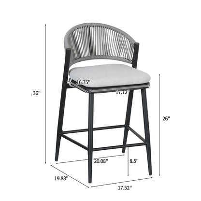Outdoor Counter Stools with Wicker and Metal
