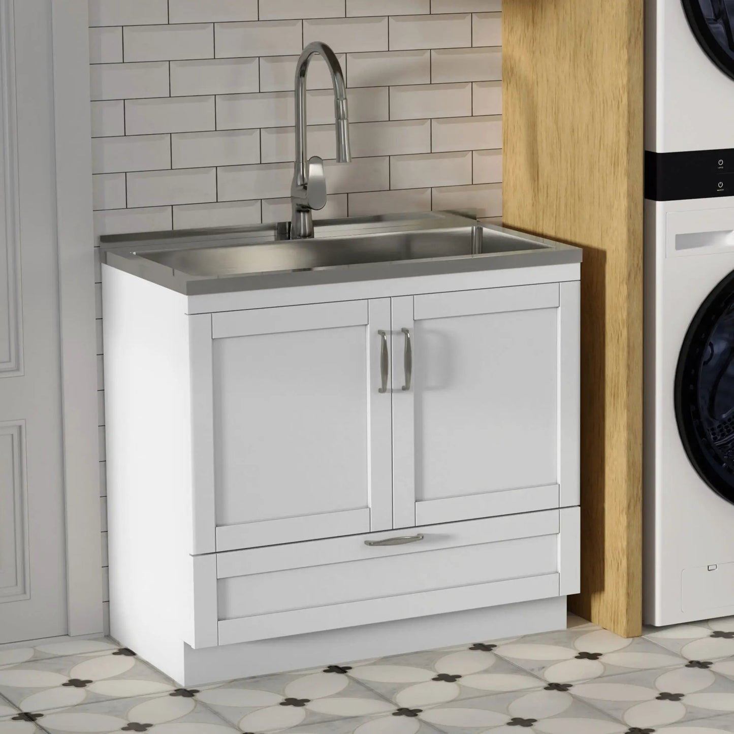 Reed Deluxe Laundry Cabinet with Pull-Out Faucet
