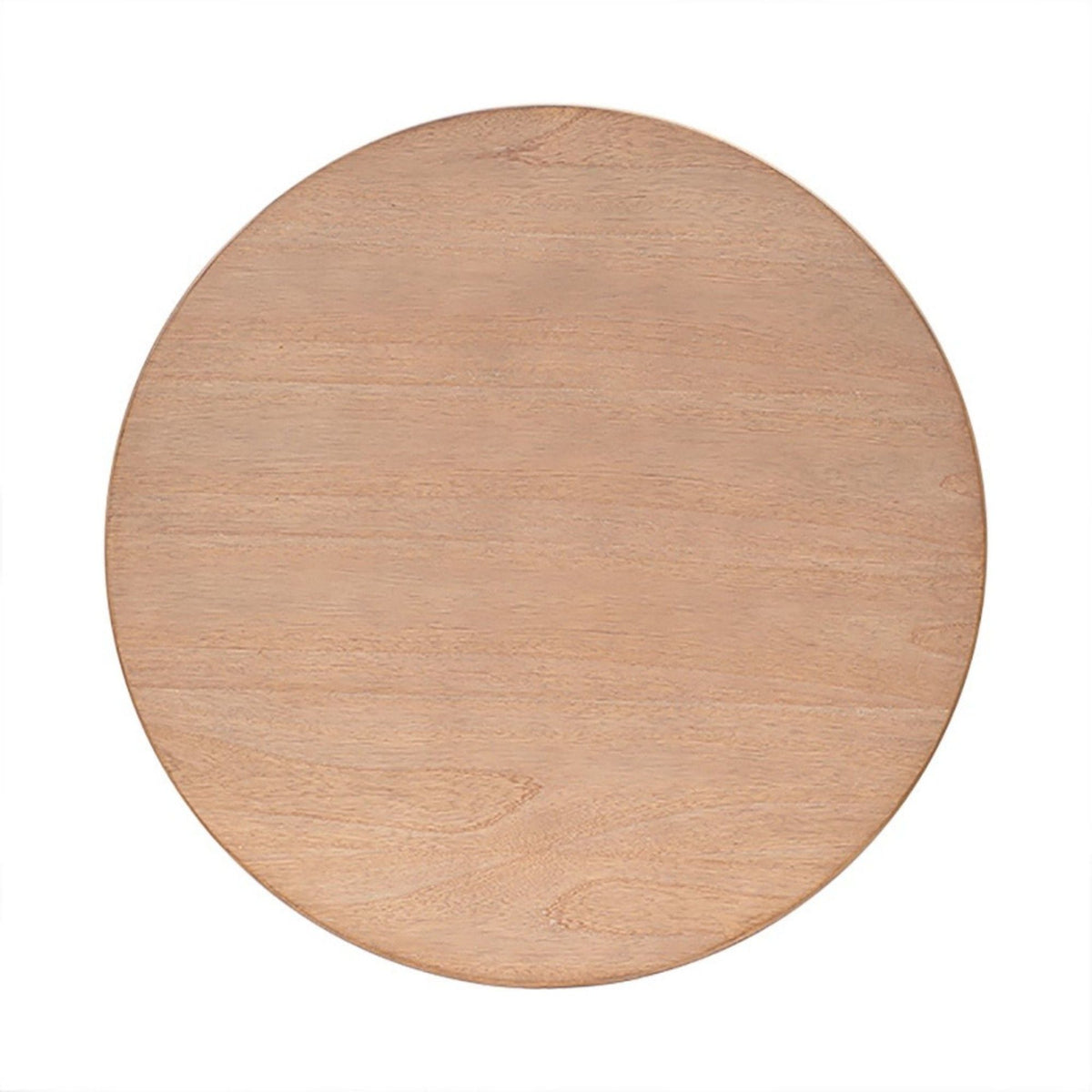 Minimalist round coffee table top in natural wood with visible grain on Tampa Home & Garden Store