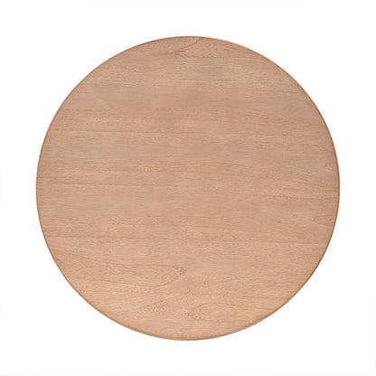 Minimalist round coffee table top in natural wood with visible grain on Tampa Home & Garden Store
