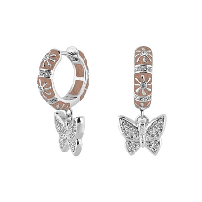Charming 2 Earrings Butterfly Drop pair by Lauren G Adams with peach enamel and crystals on Tampa Home & Garden Store