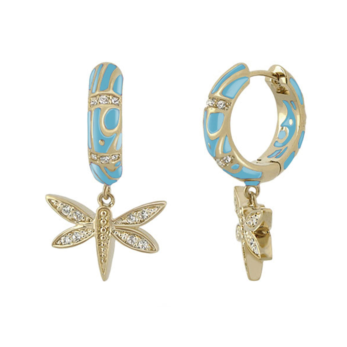 Charming 2 Earrings Dragonfly Drop turquoise bar and hoop set Lauren G Adams on Tampa Home & Garden Store
