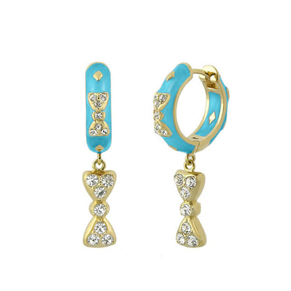 Charming 2 Earrings Bow Drop turquoise enamel with crystal bows by Lauren G Adams on Tampa Home & Garden Store