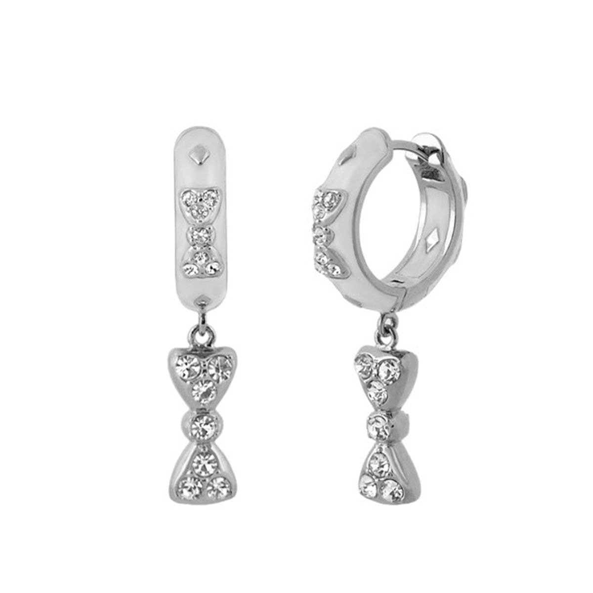 Charming 2 Earrings Bow Drop silver-tone with crystal bows by Lauren G Adams on Tampa Home & Garden Store