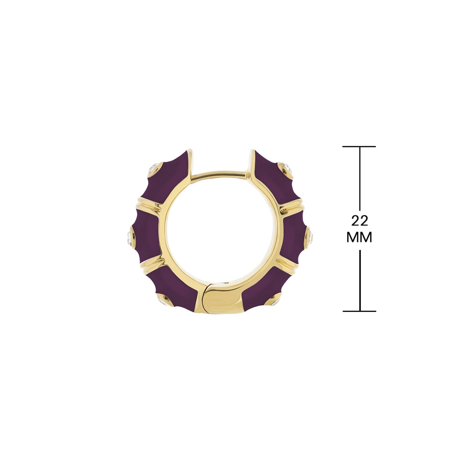 Tiny Dots Earrings by Lauren G Adams, purple enamel segmented hoop in gold tone on Tampa Home & Garden Store