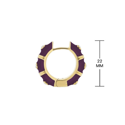 Tiny Dots Earrings by Lauren G Adams, purple enamel segmented hoop in gold tone on Tampa Home & Garden Store