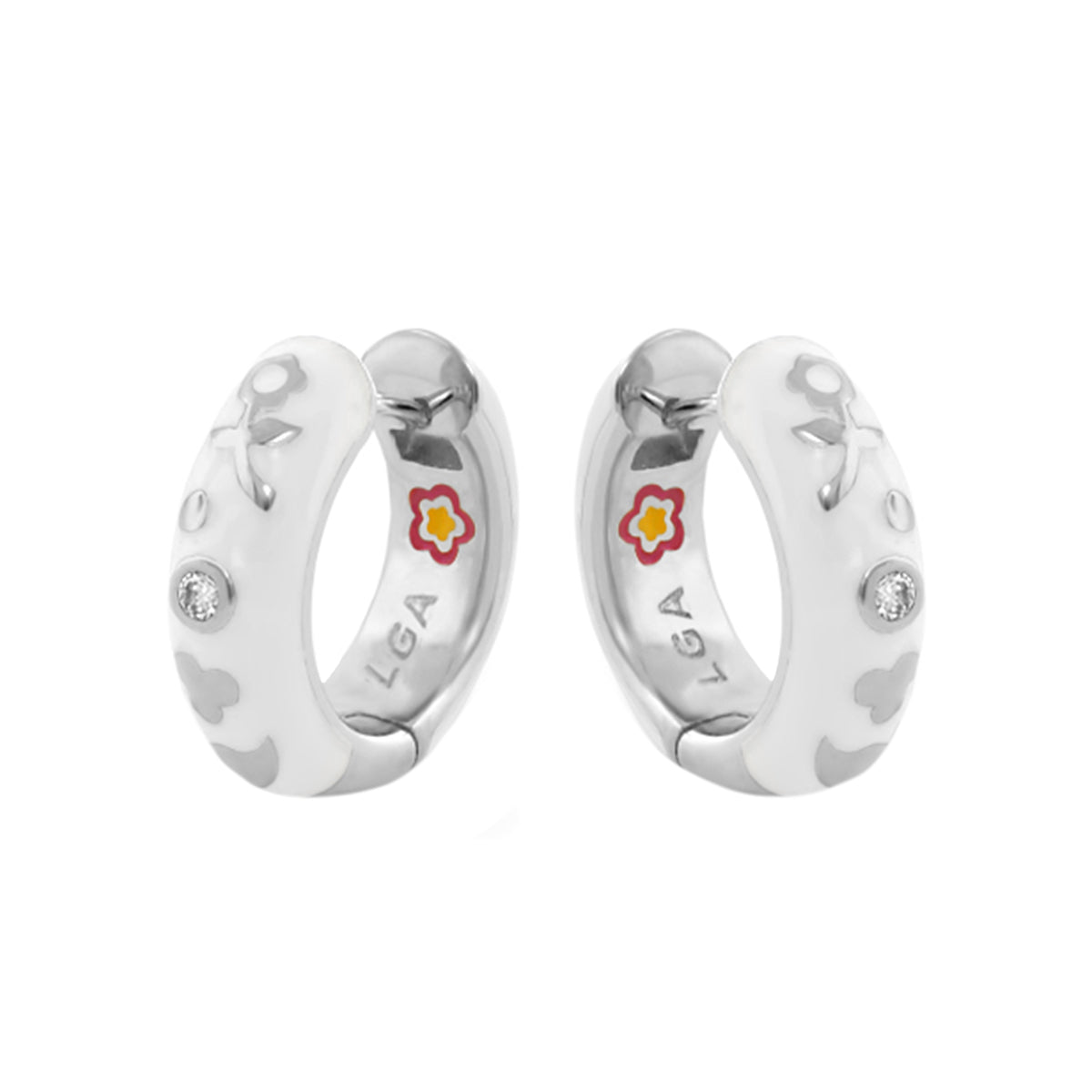 Stackable Desire Earrings by Lauren G Adams pair silver-tone huggie hoops with crystals on Tampa Home & Garden Store
