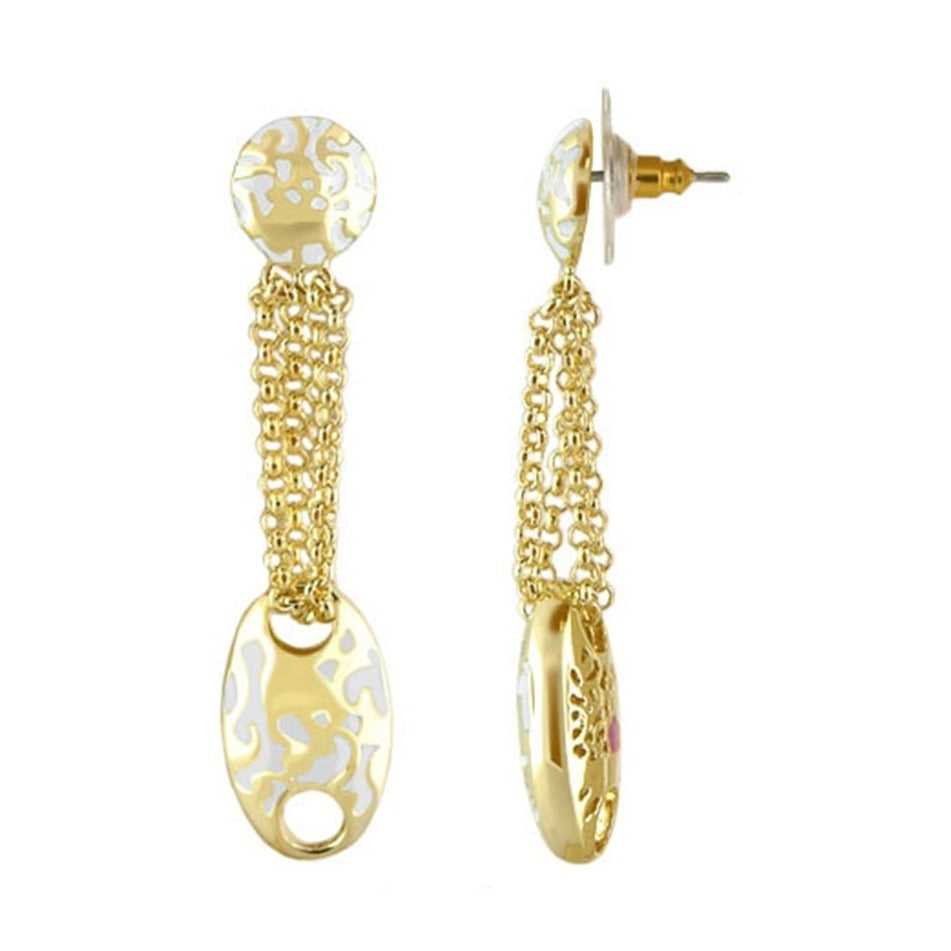 Hidden Hearts Earring Lauren G Adams, vintage gold-tone drop with chain discs 2 earrings on Tampa Home & Garden Store