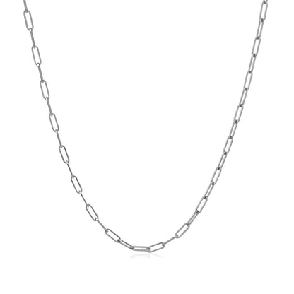 14K white gold paperclip chain necklace 1.5mm, Bids.com brand on Tampa Home & Garden Store