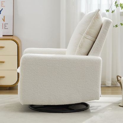 Cozy Swivel Glider Recliner Chair and Leg Rest