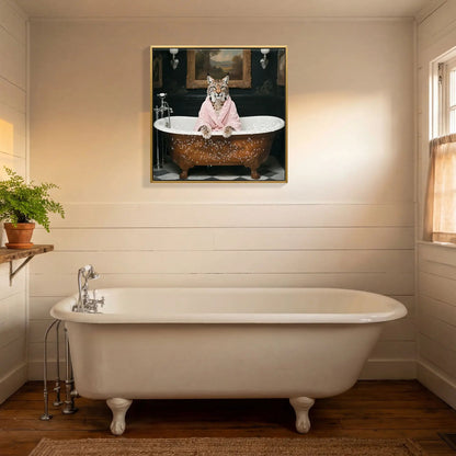 Tiger in Bathtub Art Print For Bathroom Decor