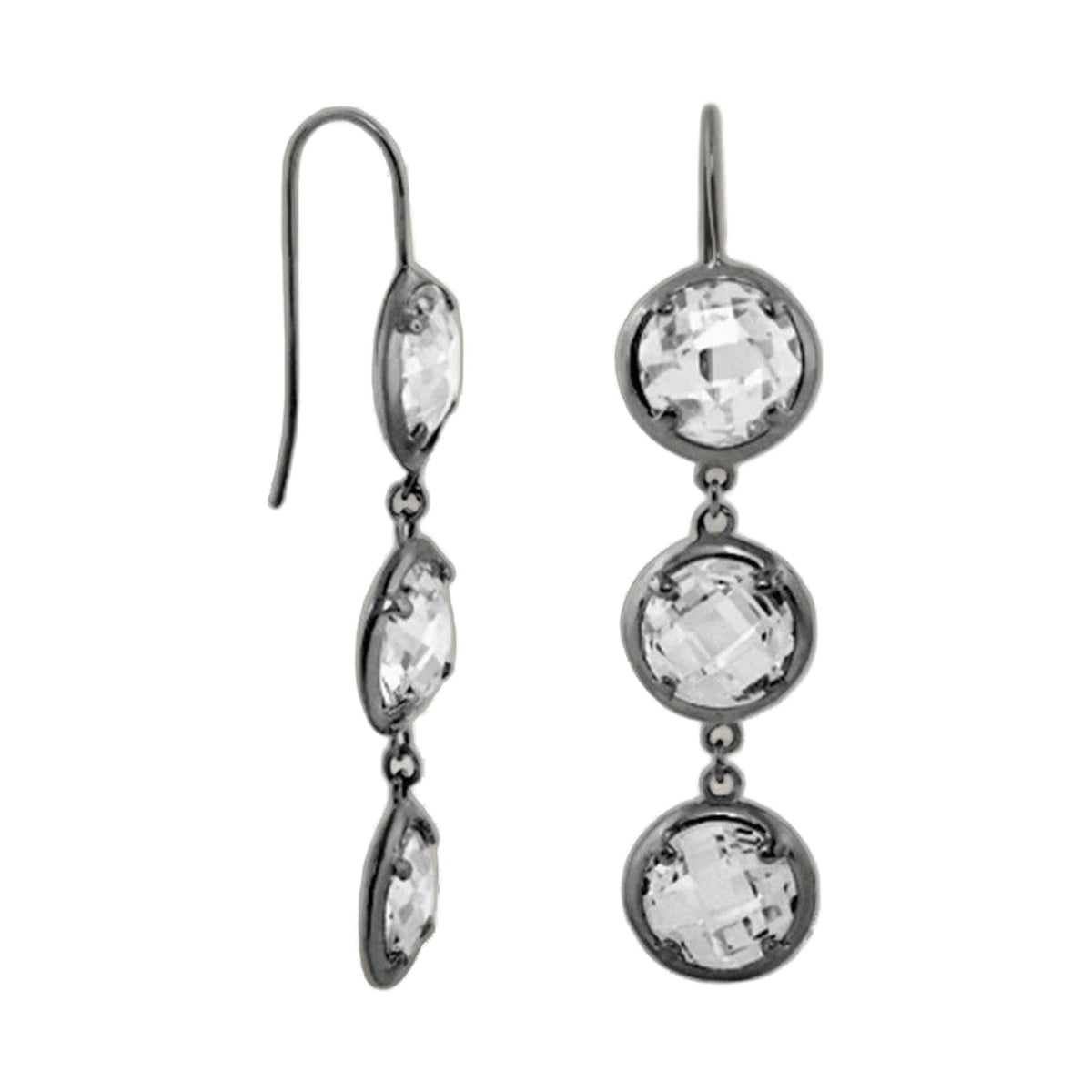 Glamour by the Yard Earrings pair, silver-tone crystal drop jewelry by Lauren G Adams on Tampa Home & Garden Store