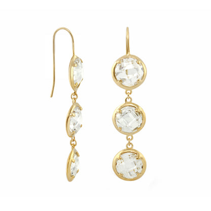 Glamour by the Yard earrings, gold-tone drops with clear crystals, Lauren G Adams, 2-piece on Tampa Home & Garden Store