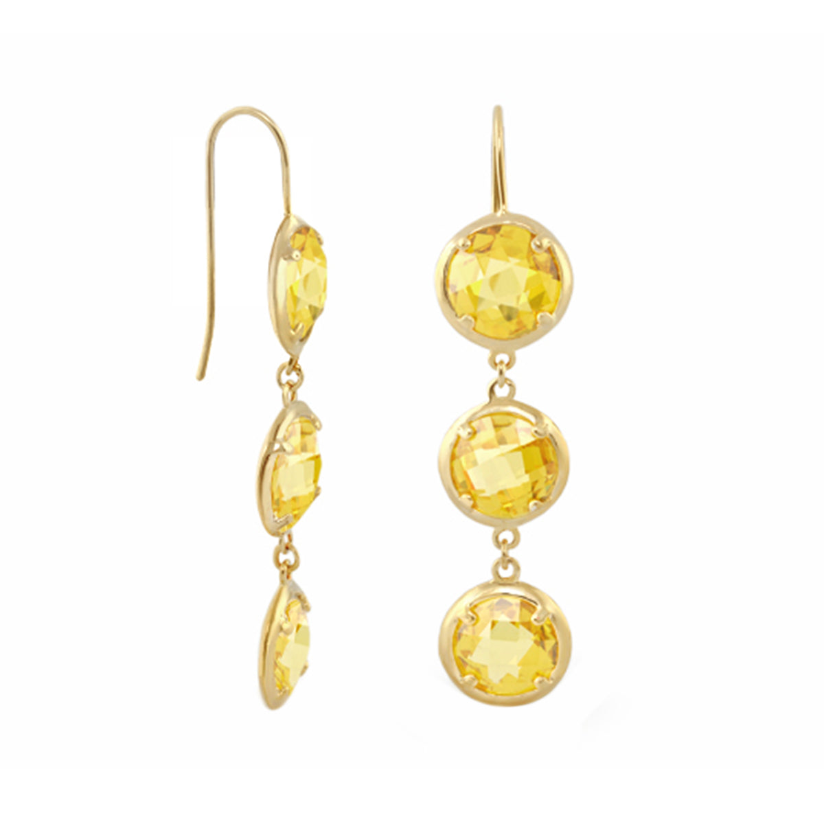 Glamour by the Yard Earrings, pair in gold-tone with yellow crystals, Lauren G Adams on Tampa Home & Garden Store