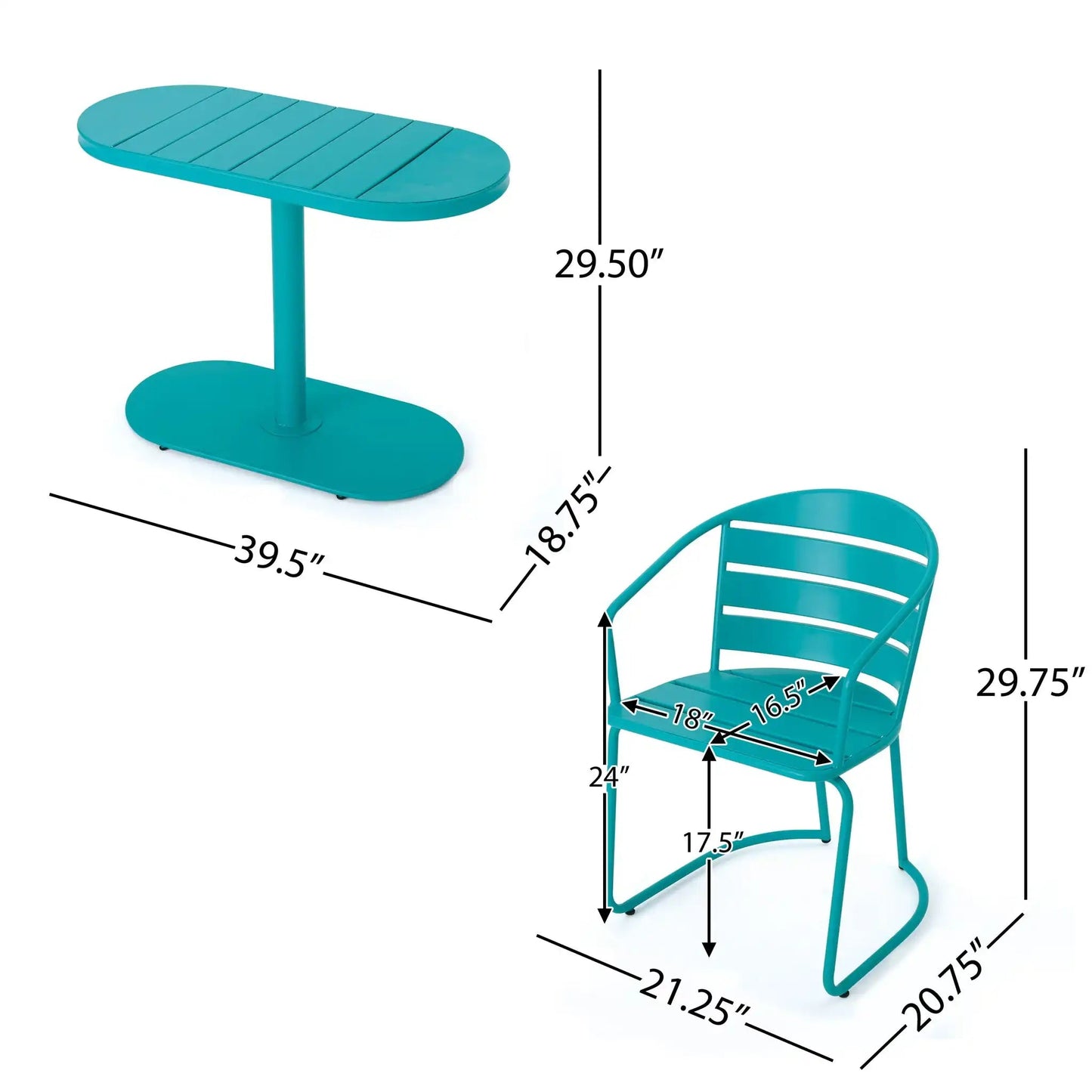 3 Piece Elegant Outdoor Bistro Set with Table