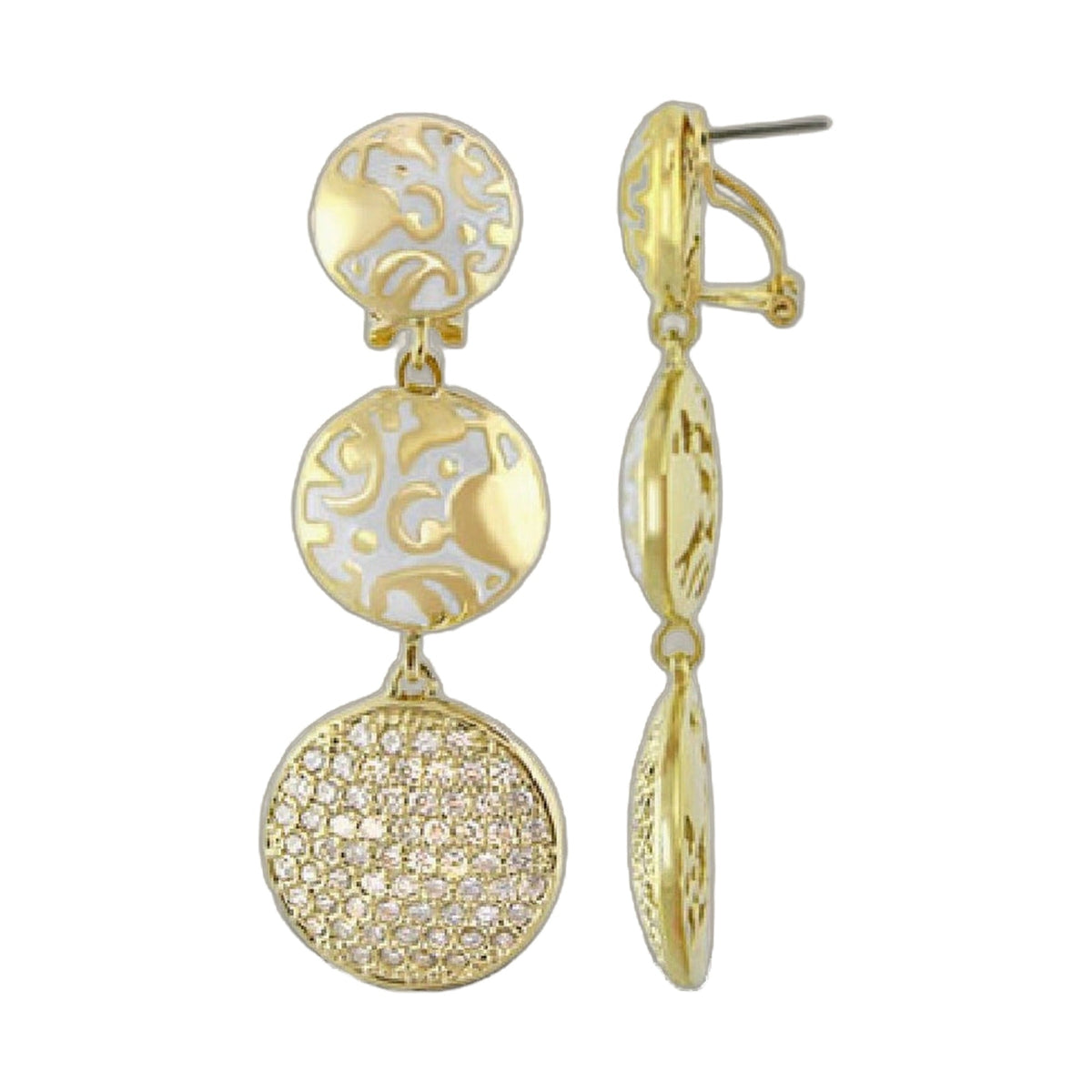 Hidden Hearts Earring vintage gold-tone drop earrings with filigree discs by Lauren G Adams on Tampa Home & Garden Store