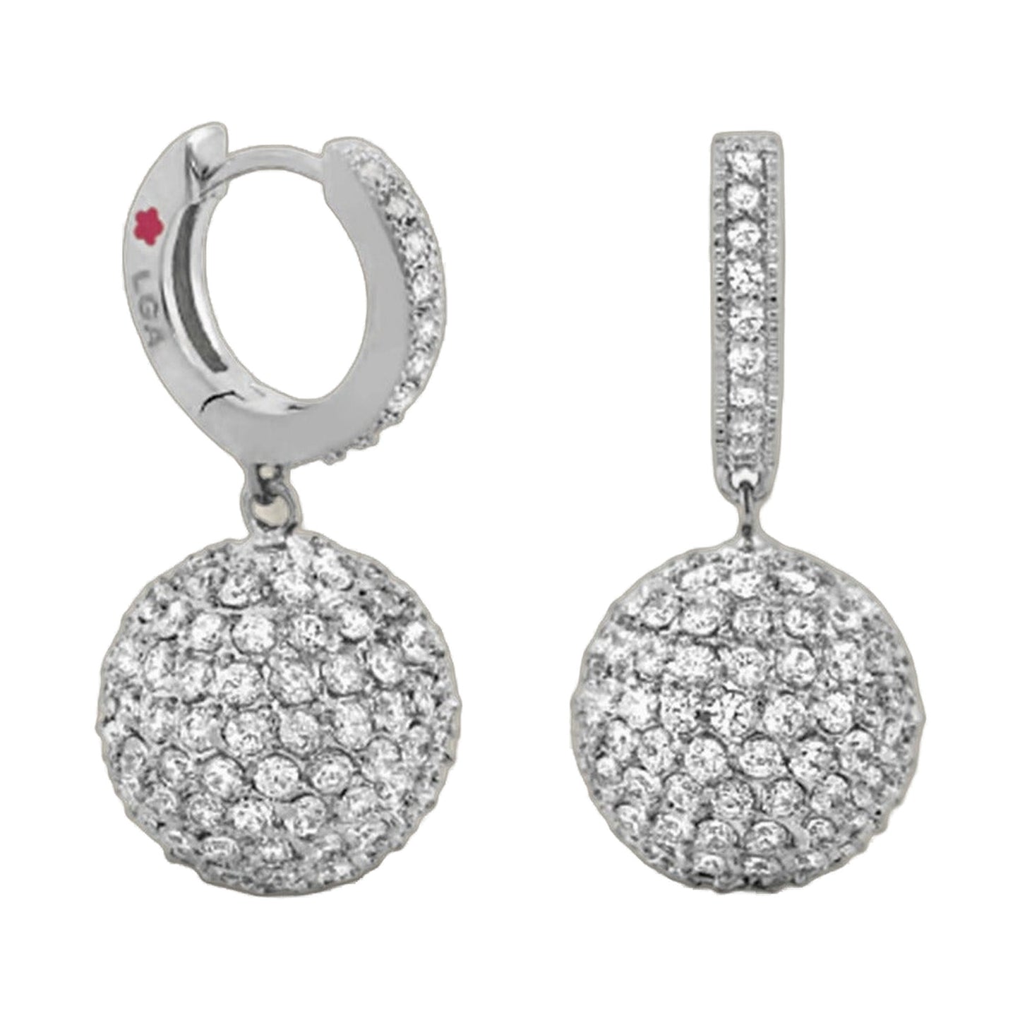 Glamour Pave Earrings Pavé Ball Drop, silver-tone, 2 pcs, by Lauren G Adams on Tampa Home & Garden Store