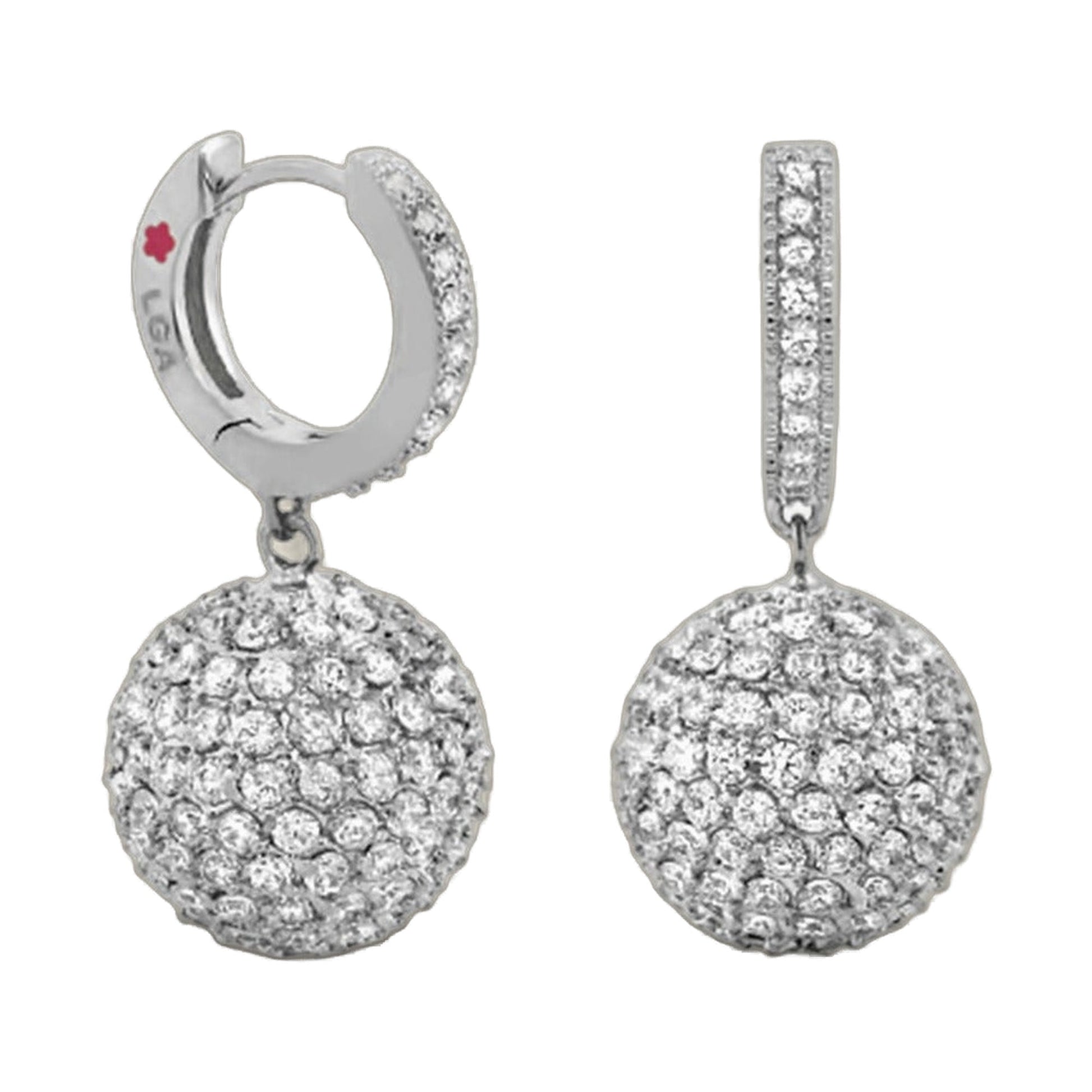 Glamour Pave Earrings Pavé Ball Drop, silver-tone, 2 pcs, by Lauren G Adams on Tampa Home & Garden Store