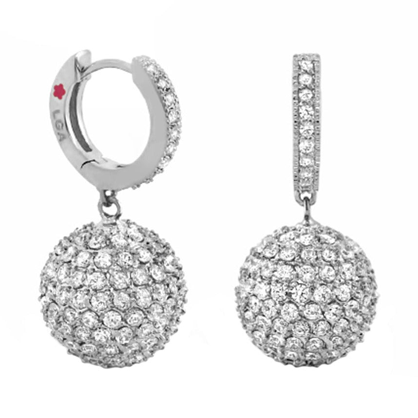 Glamour Pave Earrings Pavé Ball Drop silvertone crystal pavé ball drops by Lauren G Adams on Tampa Home & Garden Store
