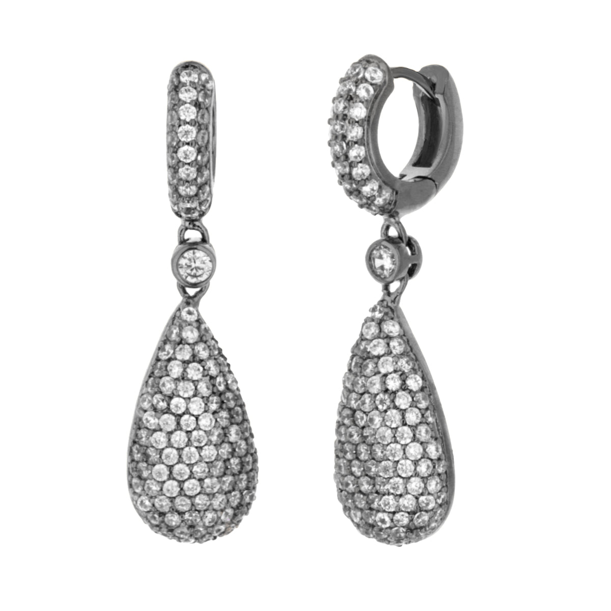 Glamour Pave Drop Earrings by Lauren G Adams, silver-tone teardrop pavé crystals on Tampa Home & Garden Store
