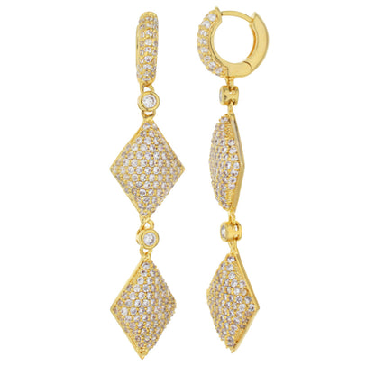 Glamour Pave Rhombus Earrings gold-tone diamond-pavé drop earrings by Lauren G Adams pair on Tampa Home & Garden Store