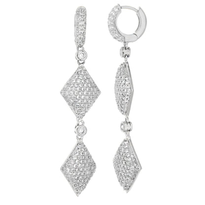 Glamour Pave Rhombus Earrings Lauren G Adams, pair of double pave diamond rhombus drop earrings on Tampa Home & Garden Store