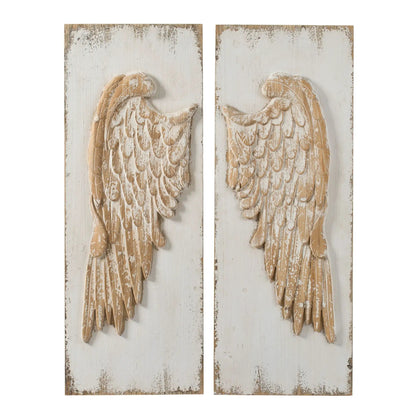 Feather Wing Wall Panels with Distressed Art