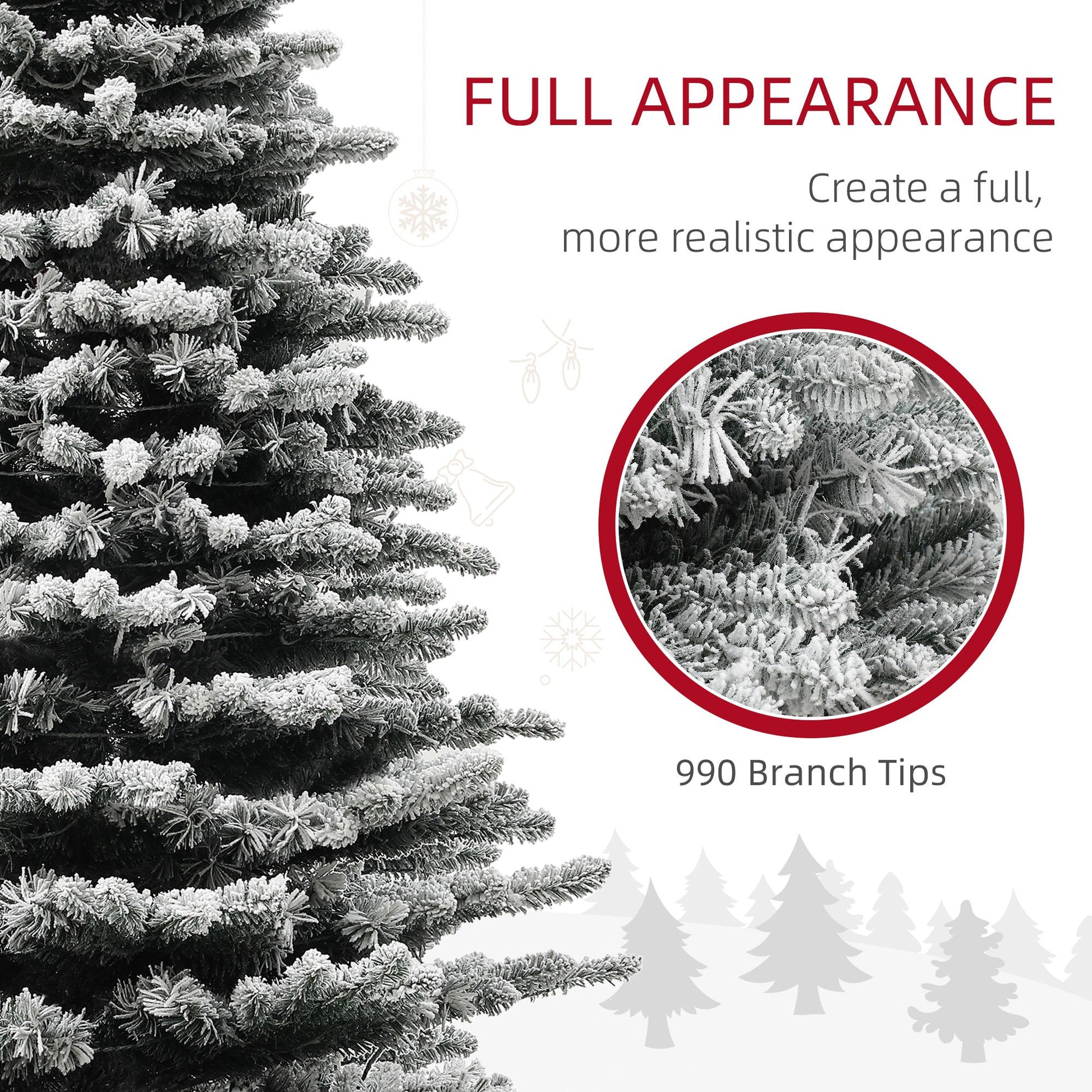 6.5 ft pre-lit snow flocked mountain pine artificial Christmas tree by HouseOfZazla with frosted needles on Tampa Home & Garden Store