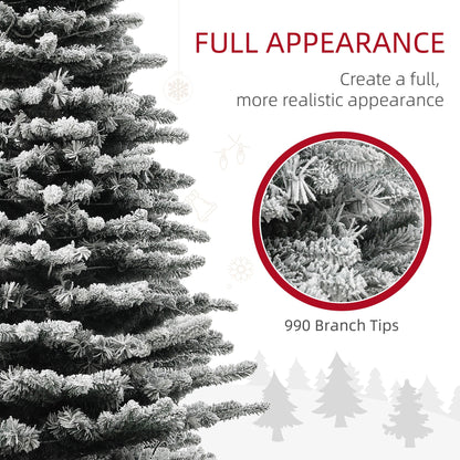6.5 ft pre-lit snow flocked mountain pine artificial Christmas tree by HouseOfZazla with frosted needles on Tampa Home & Garden Store