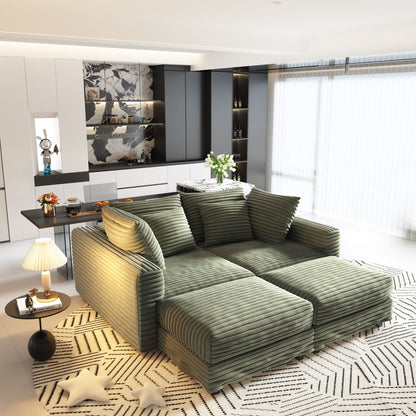 Convertible Sofa With Deep Seat and Pillows