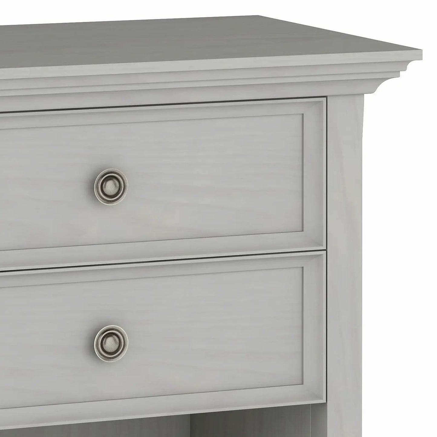 Amherst bedside table two-drawer gray finish with nickel knob by Unique Piece Furniture on Tampa Home & Garden Store