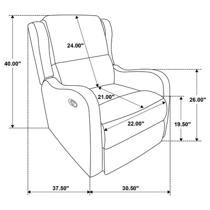 Cortland ivory upholstered English-arm recliner chair by Unique Piece Furniture on Tampa Home & Garden Store