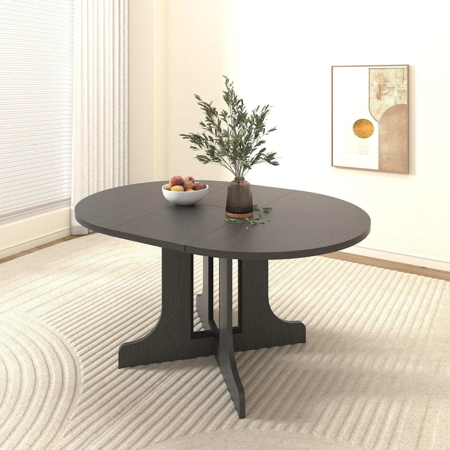 Farmhouse and Expandable Oval Dining Table