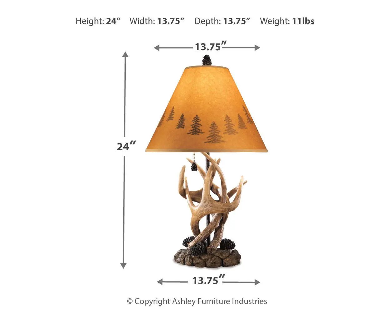 Derek Poly Table Lamp Set of 2 in Brown Finish