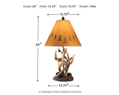 Derek Poly Table Lamp Set of 2 in Brown Finish