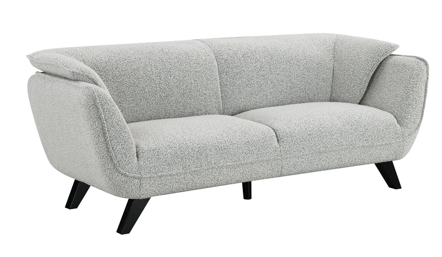 Nayeli Boucle Sofa, light gray boucle, stationary couch, HouseOfZazla on Tampa Home & Garden Store