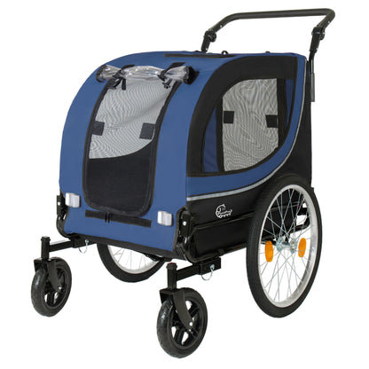 2-in-1 Bike Trailer & Pet Stroller blue by HouseOfZazla with mesh windows on Tampa Home & Garden Store