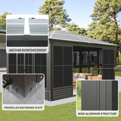 12x14ft outdoor sunroom gazebo HouseOfZazla with aluminum frame and predilled anchoring plates on Tampa Home & Garden Store
