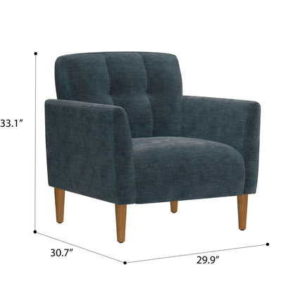 Accent Chair in Transitional Blue for Living Room