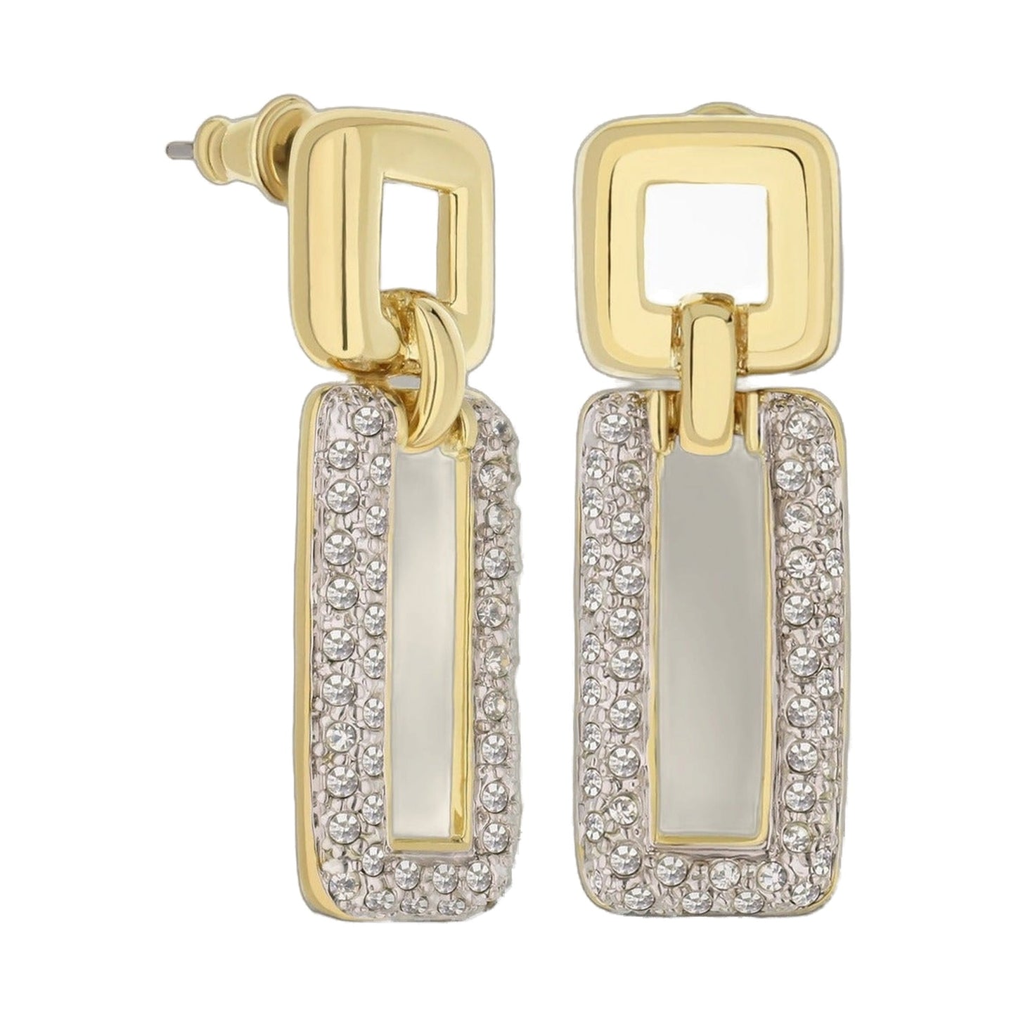 Lga Rectangle Earrings by Lauren G Adams pair of gold-tone dangle earrings with crystals on Tampa Home & Garden Store