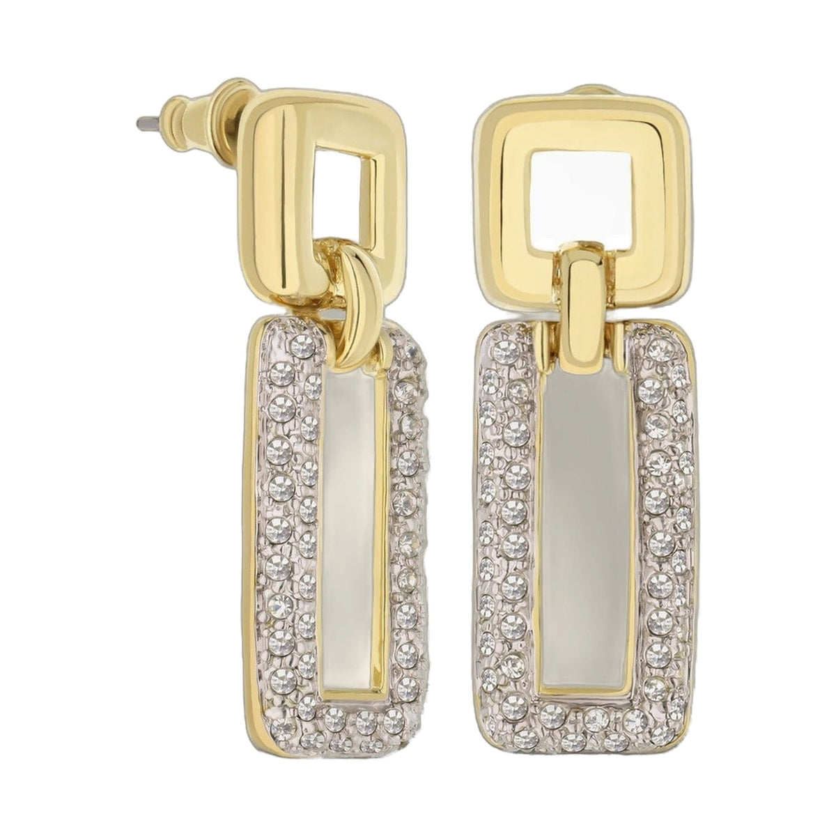 Lga Rectangle Earrings by Lauren G Adams pair of gold-tone dangle earrings with crystals on Tampa Home & Garden Store