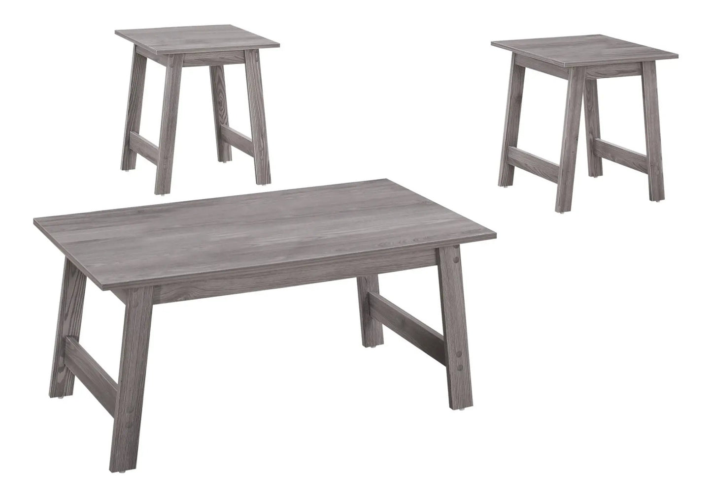 Table set of 3 coffee and end tables in grey-washed wood, style Unique Piece Furniture on Tampa Home & Garden Store
