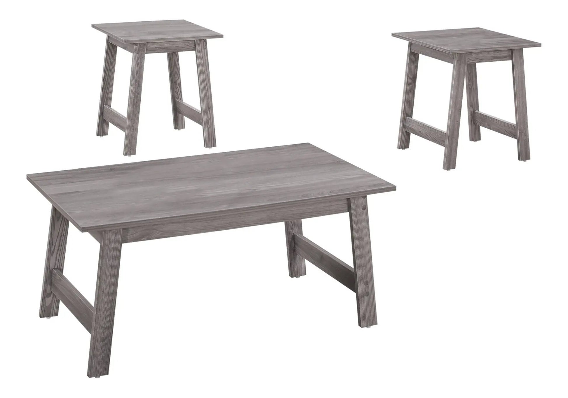Table set of 3 coffee and end tables in grey-washed wood, style Unique Piece Furniture on Tampa Home & Garden Store