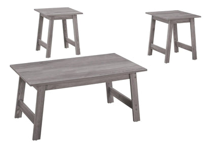 Table set of 3 coffee and end tables in grey-washed wood, style Unique Piece Furniture on Tampa Home & Garden Store