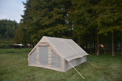 Compact Inflatable Family Tent and a Hand Pump