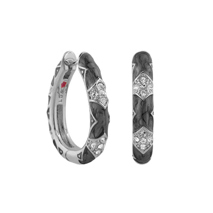 Stackable Fiesta Earrings Pavé Station Hoop, silver with pavé crystals by Lauren G Adams pair on Tampa Home & Garden Store