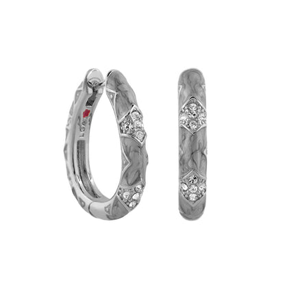 Stackable Fiesta Earrings Pavé Station Hoop, silver-tone hoops by Lauren G Adams on Tampa Home & Garden Store
