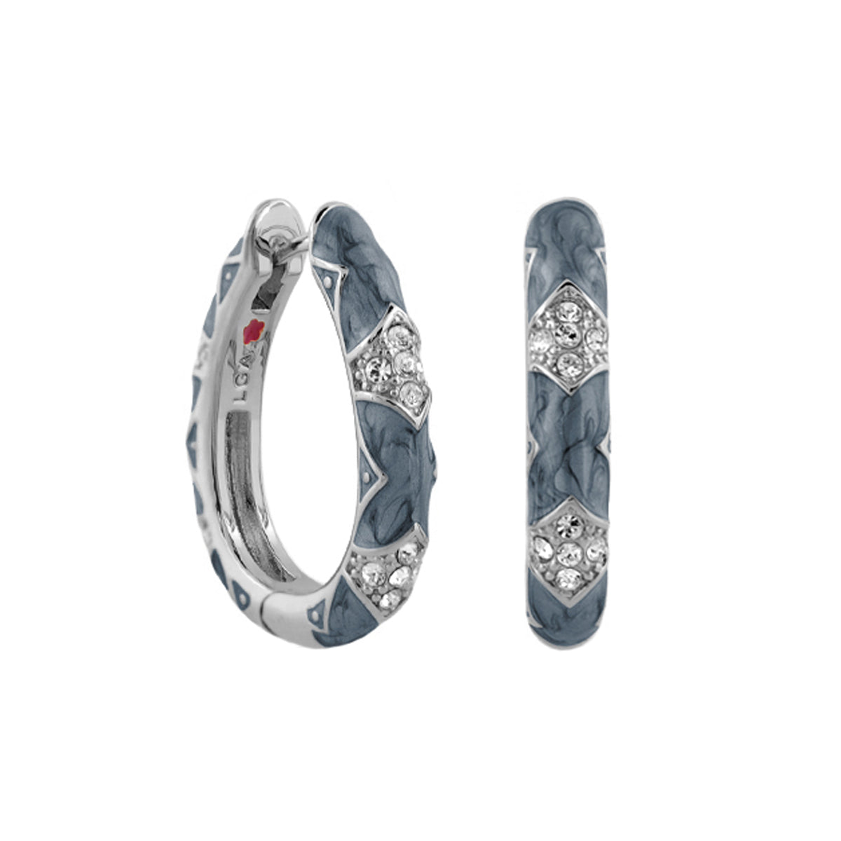 Stackable Fiesta Earrings Pavé Station Hoop marbled enamel with crystals by Lauren G Adams on Tampa Home & Garden Store